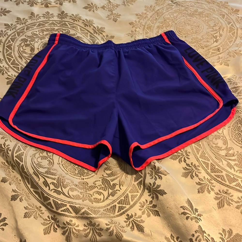 PINK running shorts, size S/P, purple and pink